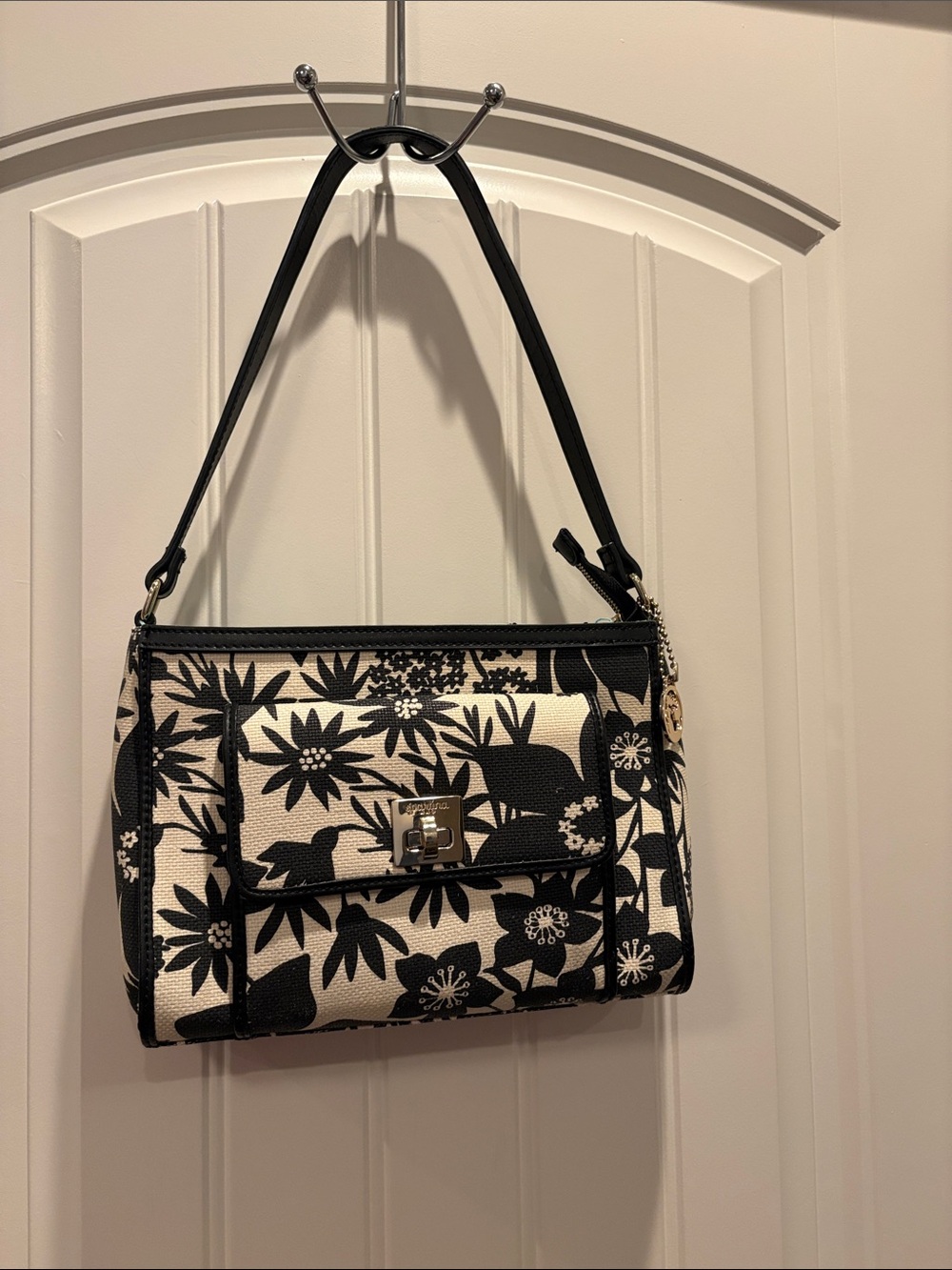 Spartina 449 Black & White Floral Shoulder Bag
